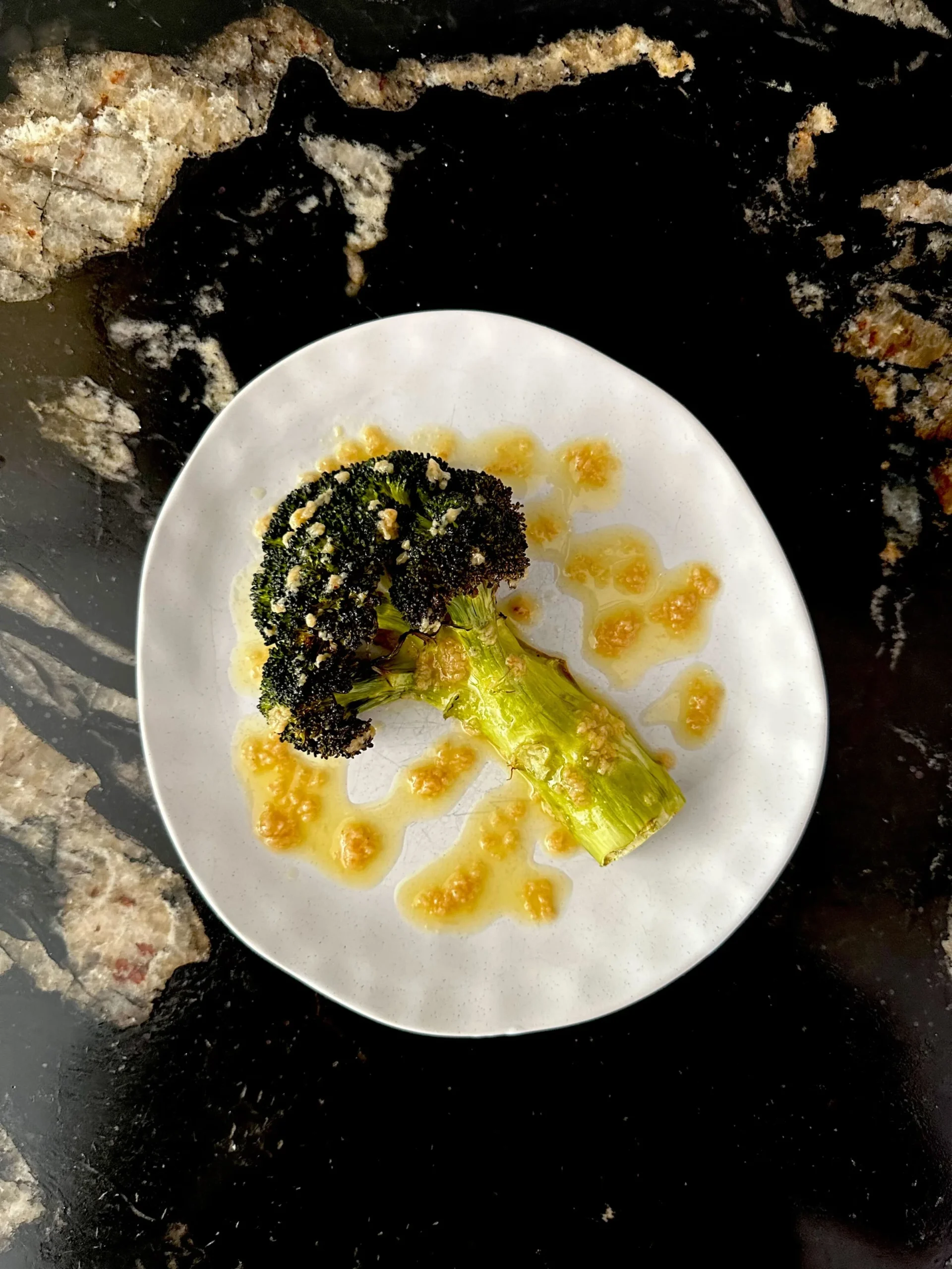 Charred broccoli with garlic oil