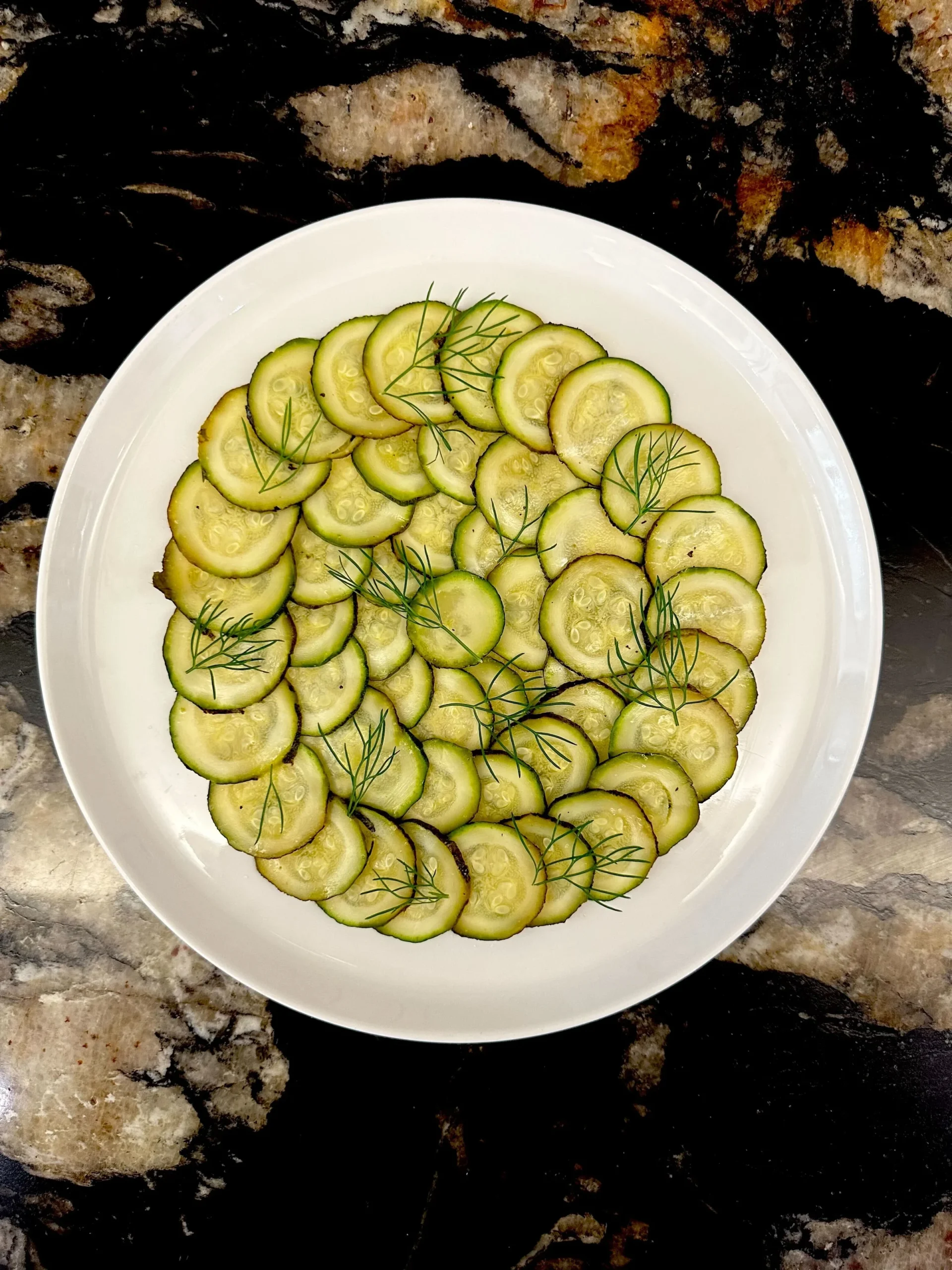 Zucchini carpaccio with dill